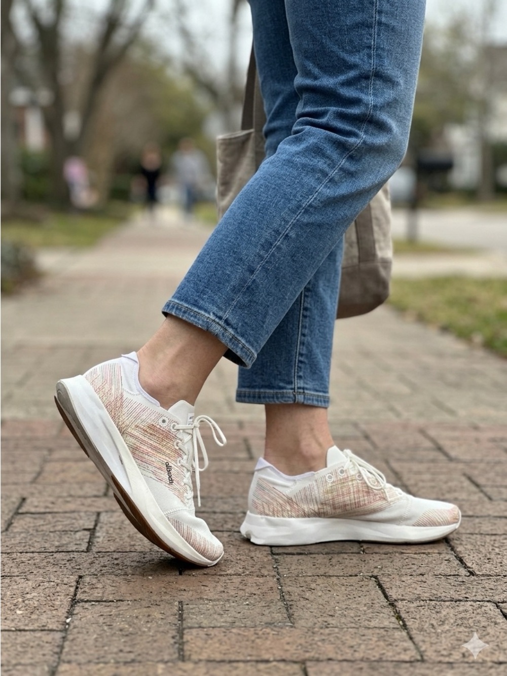allbirds adidas collab Women's Knit Running Sneakers in Light Pink and White